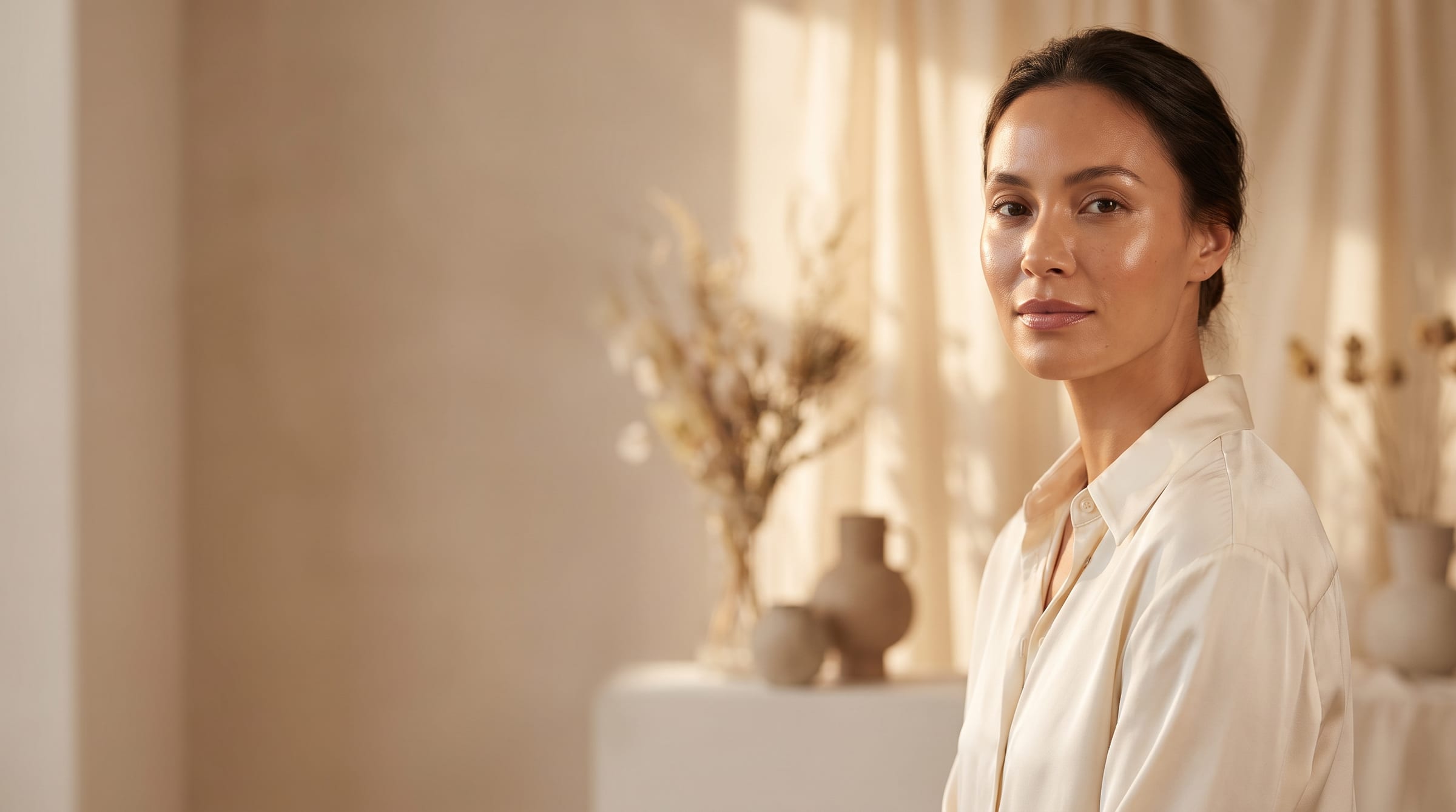 The serene, light-filled interior of Ellen Elizabeth Aesthetics